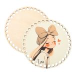 Набор донышек для вязания Матовый фанера ⌀15х0.4 см, 2 шт, 02 Милашка, Love2art ДВ-02