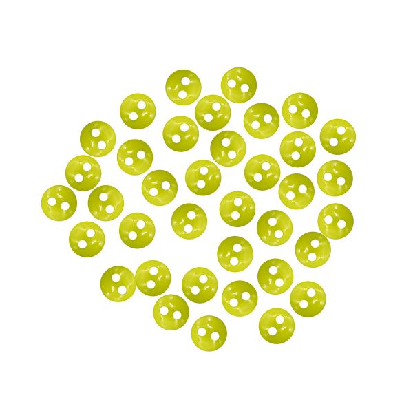 Украшения декоративные пуговицы Мини 2 прокола, 6мм, 50 шт ± 2 шт пластик, цв.зеленый