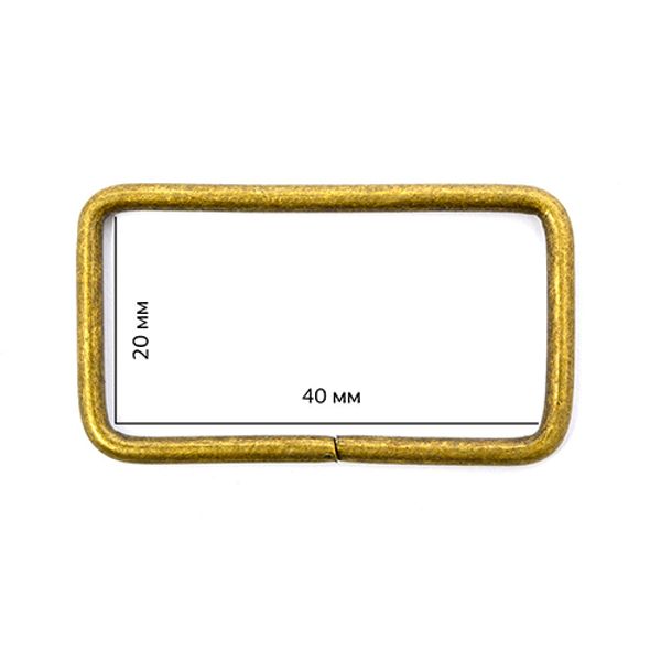 Рамка прямоугольная металл 40х20х2,5 мм, TSW цв. антик уп. 200 шт