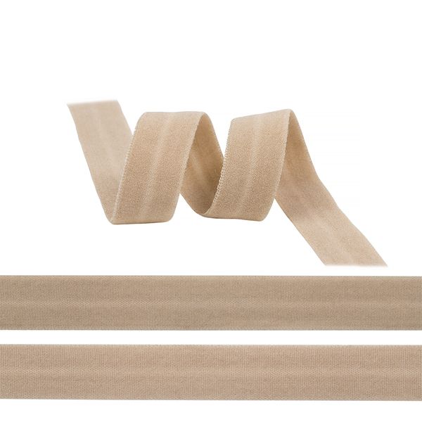 Резинка бельевая (окантовочная) матовая 15.0 мм / 50 метров, ROM.15573S, S573 бежевый капучино