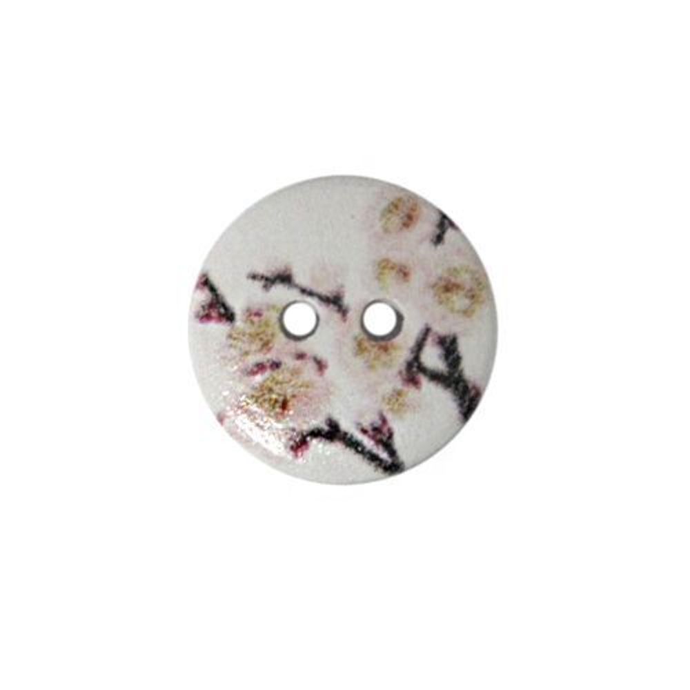 Пуговицы деревянные Цветы 15мм (цвет 294), 100 шт