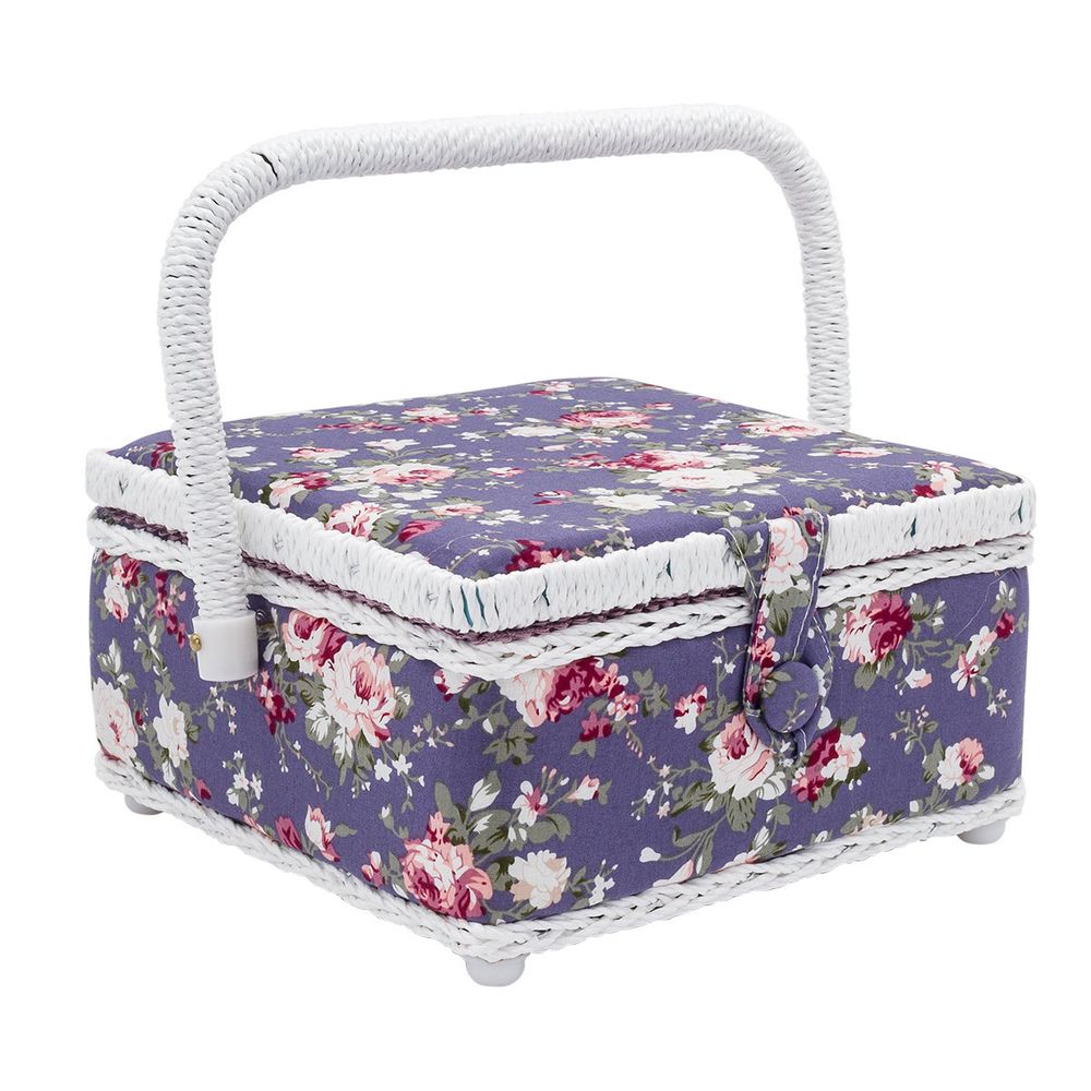 Шкатулка малая, декоративная Розы цв. синий 20х20х11см, ASST-1_4-PVC-Tray