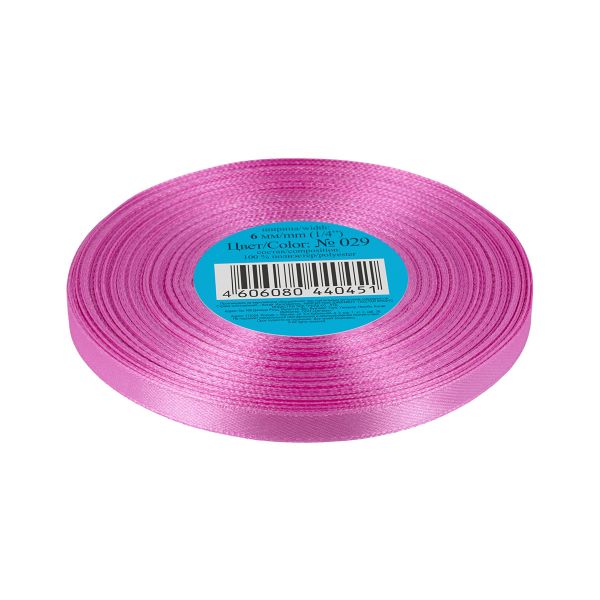 Лента атласная 1-сторонняя 6.0 мм / 33±2 метра, 029 грязно-малиновый, Gamma