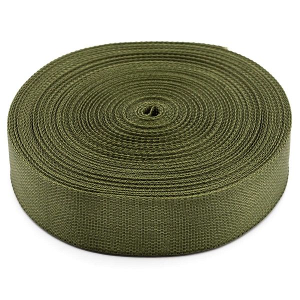Стропа (ременная лента) 50 мм / 30 метров, толщ. 1.0 мм, [42 г/пог.м], 100% п/э, 016 хаки, С710