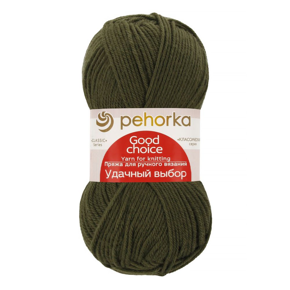 Пряжа Пехорка Удачный выбор / уп.5 мот. по 100 г, 200 м, цв.038 полынь