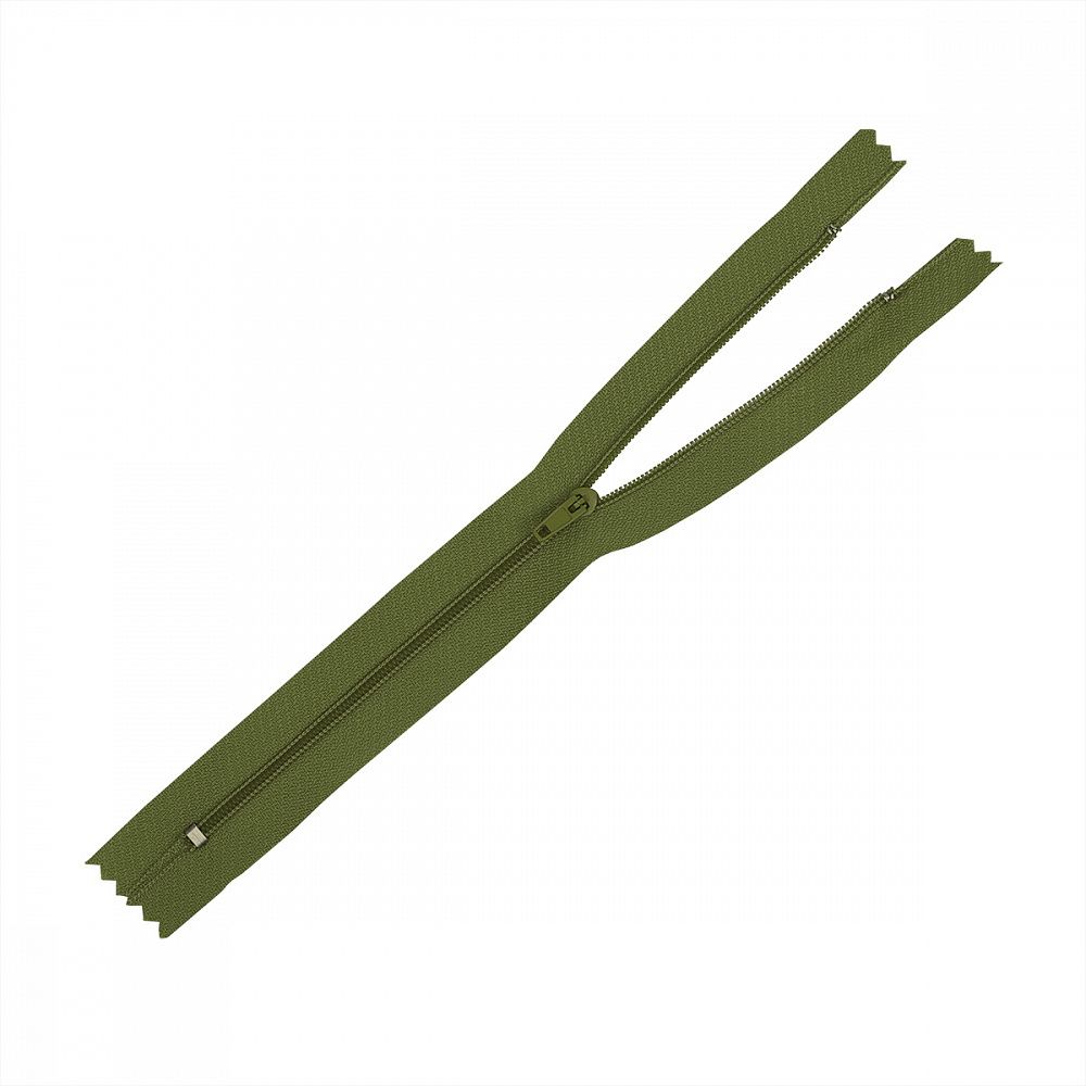 Молния спираль (витая) юбочная Т3 (3 мм) 1 зам., н/раз., 18 см, цв.F264 (256) болотный уп.100 шт, Mzip