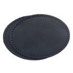 Заплатки пришивные из кожи, овал 8х10,9см с перфорацией, 2 шт, 100% кожа, 05 темно-синий, 9124