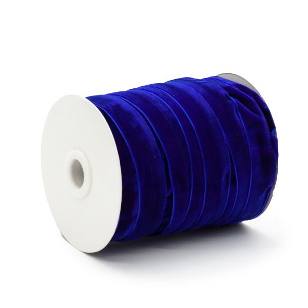 Лента бархатная (тесьма) 20.0 мм / 32.9±2 метров, 0081-1901 (8571 синий)