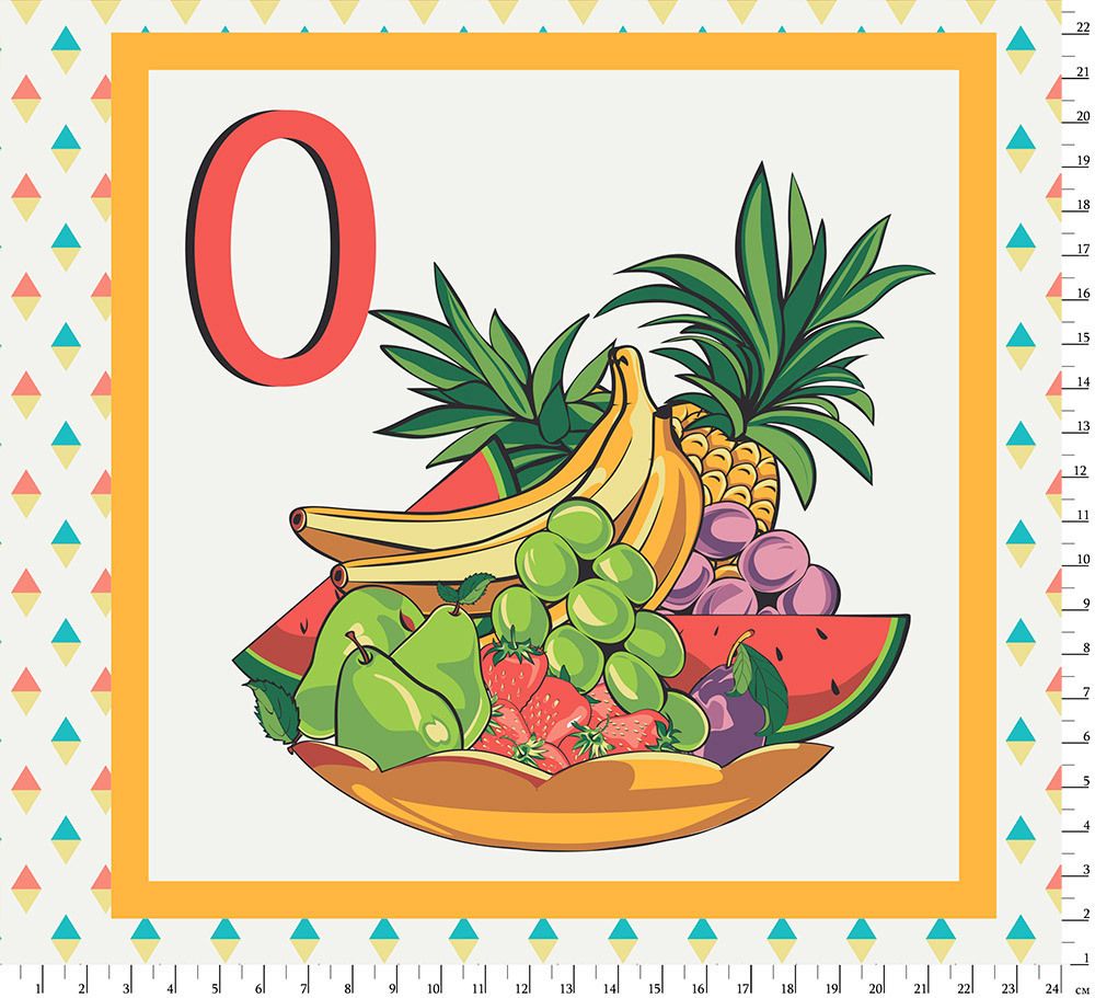 Ткань для пэчворка Peppy Грамотейка панель, отрез 60х110 см, 146 г/м², ГР-02 цифры, Peppy