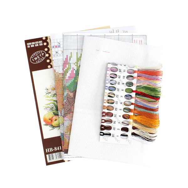 Набор для вышивания нитками МП Студия, Рыжий садовод, 15х13 см