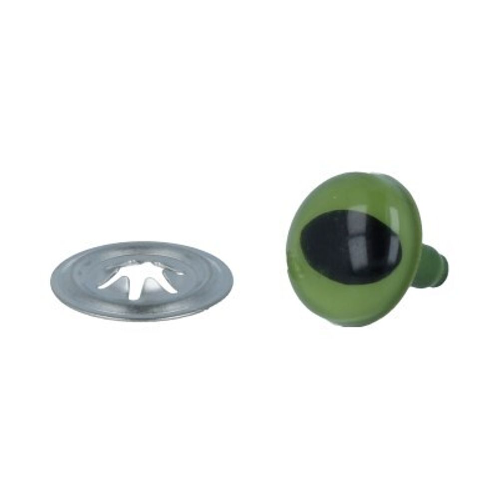 Глаза для игрушек c кошачьим зрачком с шайбами ⌀12 мм, 24 шт, зеленый, HobbyBe CAE- 12