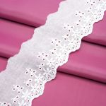 Кружево шитьё х/б 58 мм / 3.4 метра, цвет белоснежный