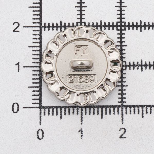 Пуговицы на ножке 32L=20 мм, металл, S.Black (серебро-черный), 10 шт, MP05