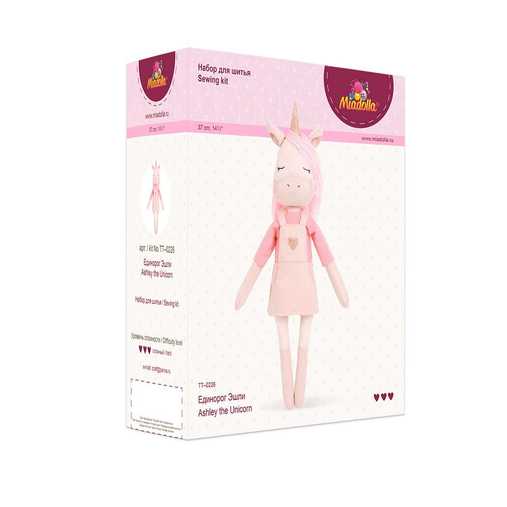 Набор для шитья игрушки Единорог Эшли 37 см, Miadolla TT-0226