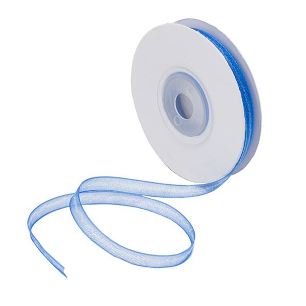 Лента капроновая (органза) 6.0 мм / 22.86±1 метров, 164 синий