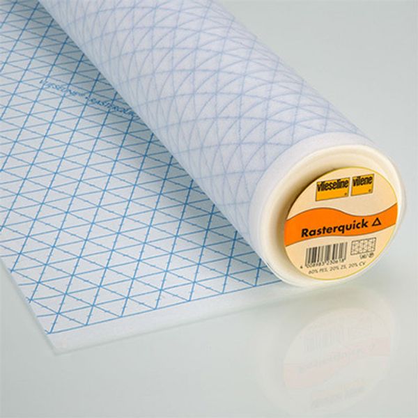 Флизелин неклеевой для пэчворка треугольник 50 г/м², 90 см / рул. 15 метров, 53256621 белый, Vlieseline Rasterquick Dreieck