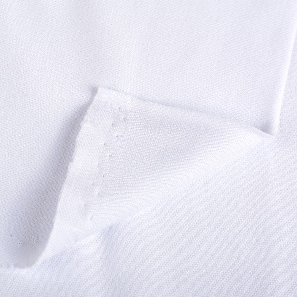 Ткань трикотаж 230гр/м² 98% хлопок 2% эласт, шир. 185 см, цв. 02 белый, уп. 1м