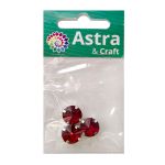 Хрустальные стразы в цапах круглой формы, красный 12 мм, 3 шт. Astra&Craft, РЦ008НН12