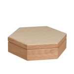 Заготовка деревянная Шкатулка, бук, 19.5х19.5х6 см, шестигранная, бук,-06 Mr.Carving