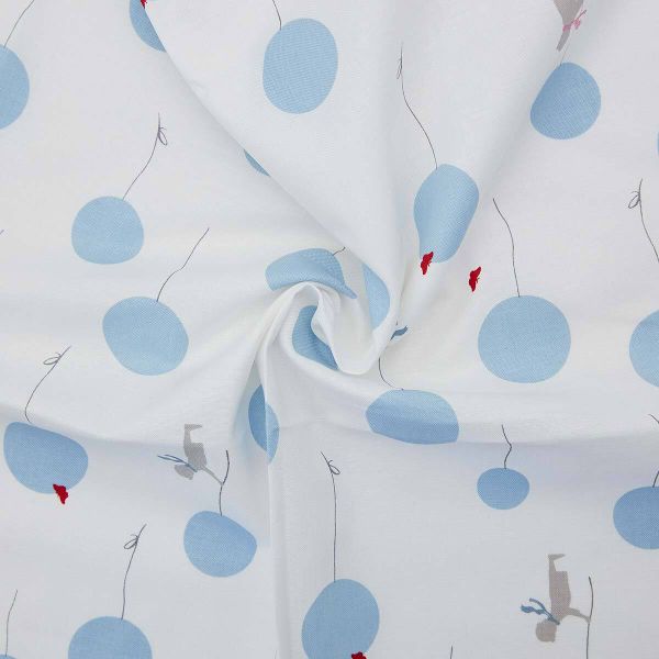 Ткань коллекция Little Friends, 48х50см, 100% хлопок Gutermann (75 белый/голубые шарики), 647701