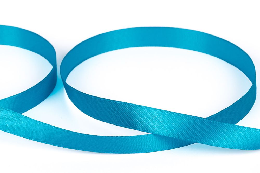 Лента атласная 1-сторонняя 12.0 мм / 33±2 метра, №504N(17-4436) бирюзово-голубой, Gamma