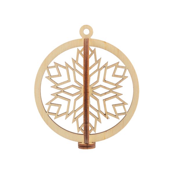 Заготовка из фанеры Подвеска объемная Шар ⌀7 см, толщ. 0.3 см, 3 снежинка, Mr.Carving, КЛ-44