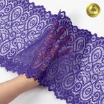 Кружево эластичное (стрейч) L1351 180мм цв.14 сиреневый, 25 м, Kruzhevo