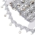 Тесьма металлизированная с бубенчиками 1,5см, 9,14м (серебро)