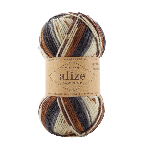 Пряжа Alize (Ализе) Wooltime / уп.5 мот. по 100 г, 200 м, 11024 секционный