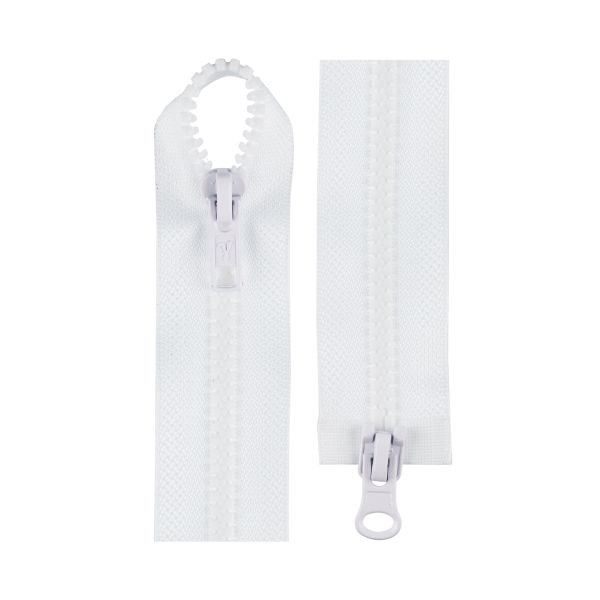 Молния трактор Т5 (5 мм) 2 зам., разъем., 60 см, 101 белый, G3052 U Gamma, 10 шт