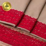 Кружево вязаное (тесьма) 50 мм / 10м, 6368 цв.26 бордовый, Kruzhevo