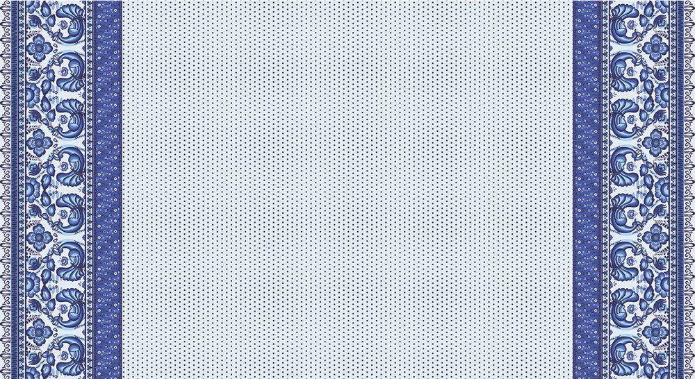 Ткань для пэчворка Peppy Лазурное чудо, рулон 112 см / 5 метров, ЛЧ-04 Панель белый/голубой, Peppy