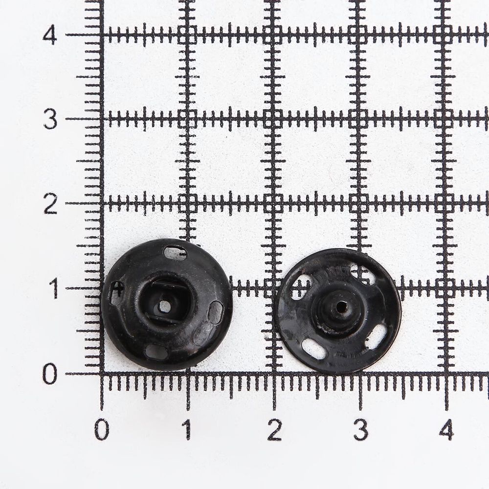 Кнопка пришивная металл ⌀15.0 мм, сталь, черные, 4 шт, Pony