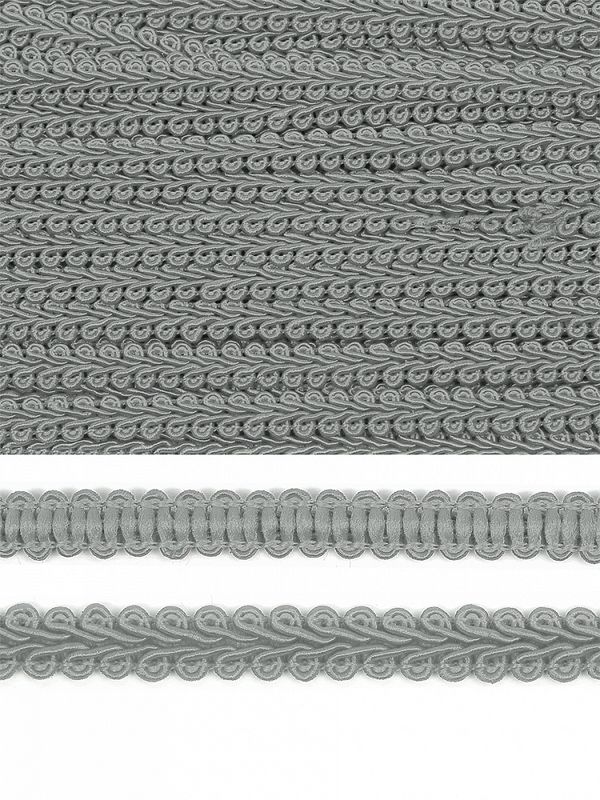 Тесьма в стиле шанель плетеная 12 мм / 9 метров, 0384-0016, F311 т.серый