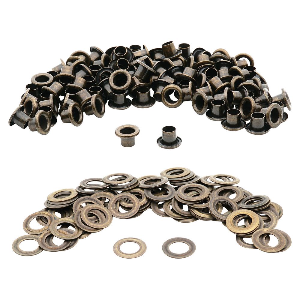 Люверсы металл ⌀_3.7 мм (внутр.), №1.7, сталь, антик, 100 шт, New Star