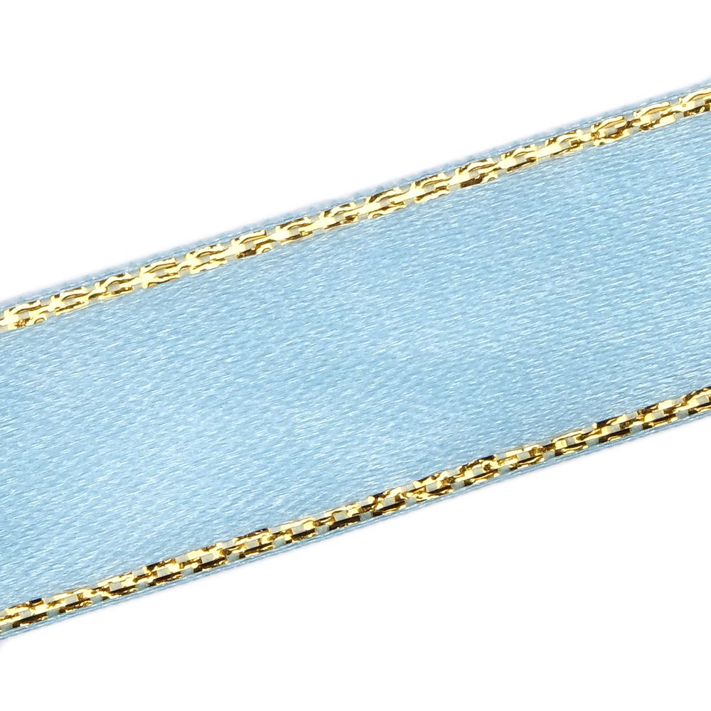 Лента атласная с золотой нитью 15.0 мм / 22.86±1 метров, 187 голубой, Globus