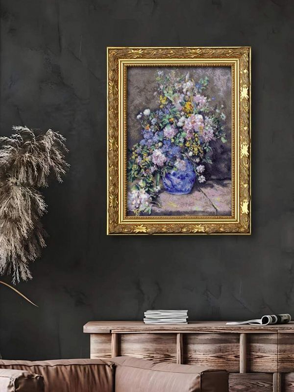 Набор для вышивания нитками Риолис, Весенний букет, по мотивам картины О. Ренуара 40х50 см