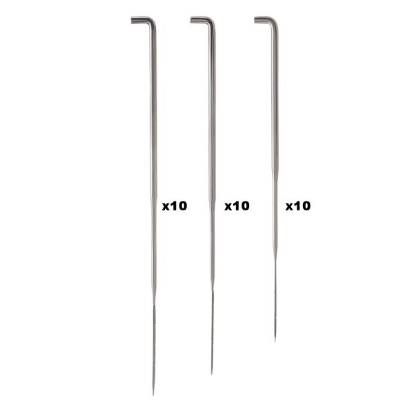 Иглы ручные для валяния из шерсти треугольные, №36 начальная (L толстоватая), №38 рабочая (М средняя), №40 финишная (S тонкая), 30 шт