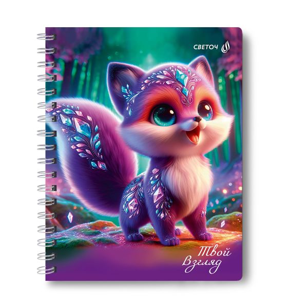 Тетрадь ученическая общая, A5 48 л. на гребне 65 г/м², белизна 100 %, 8 шт, клетка, 01170 Сказочные глазки, Светоч Т107