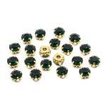 Хрустальные стразы в цапах/золото, 8мм, 20 шт/упак, Astra&Craft (36 изумрудный), 4AR167/168