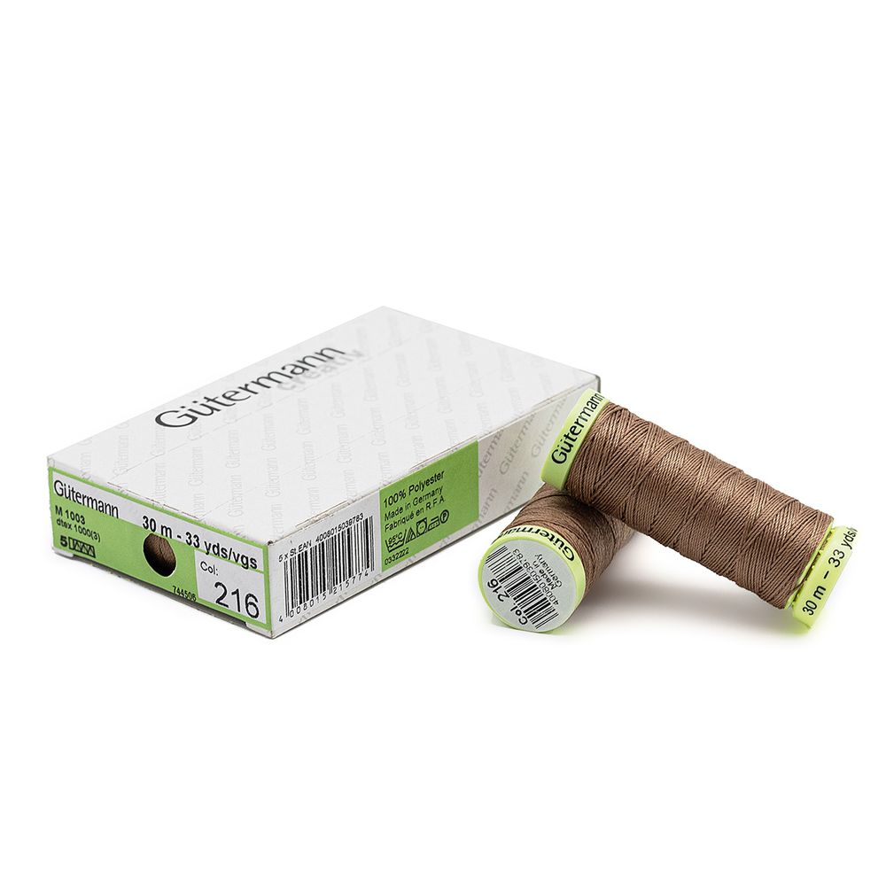 Нитки отделочные Gutermann Top Stitch, 30м, 216 капучино, 5 катушек