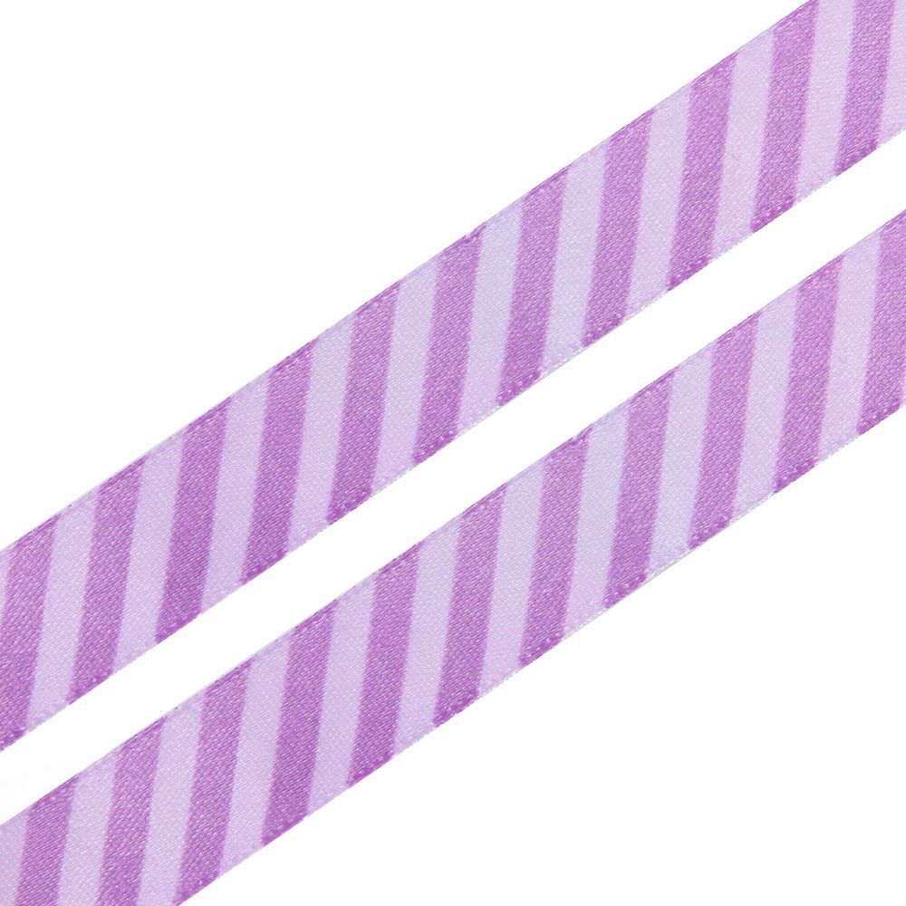 Лента атласная с рисунком 15.0 мм, Диагональ, 3м (фиолетовый)