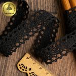 Кружево вязаное (тесьма) 20 мм / 10 метров, 6307-1.03 цв.03 черный, 10 м, Kruzhevo