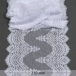 Кружево бельевое эластичное 230 мм / 10 м, 8036, цв.01 белый, Kruzhevo
