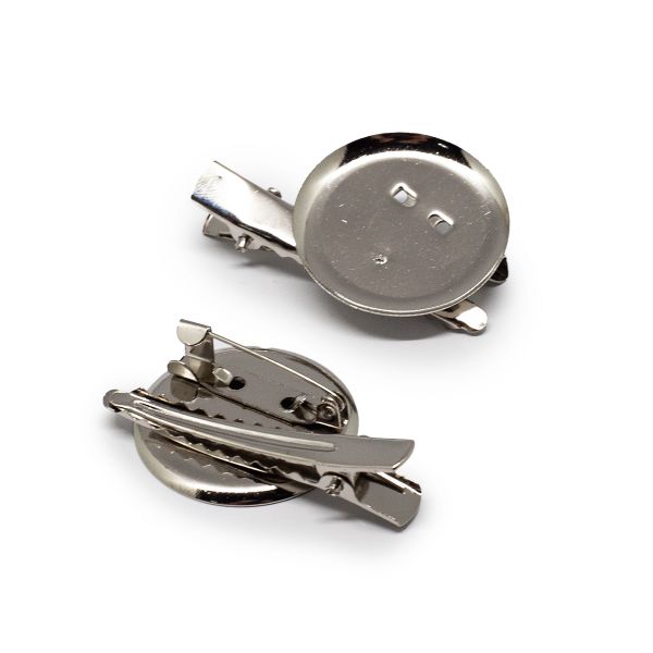 Заготовка для броши с булавкой и прищепкой, металл, 3,0 см, 2 шт, 20781(20589)
