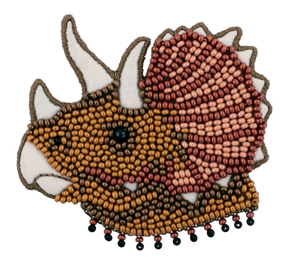 Набор для вышивания бисером Klart, Брошь. Трицератопс, 6х7 см