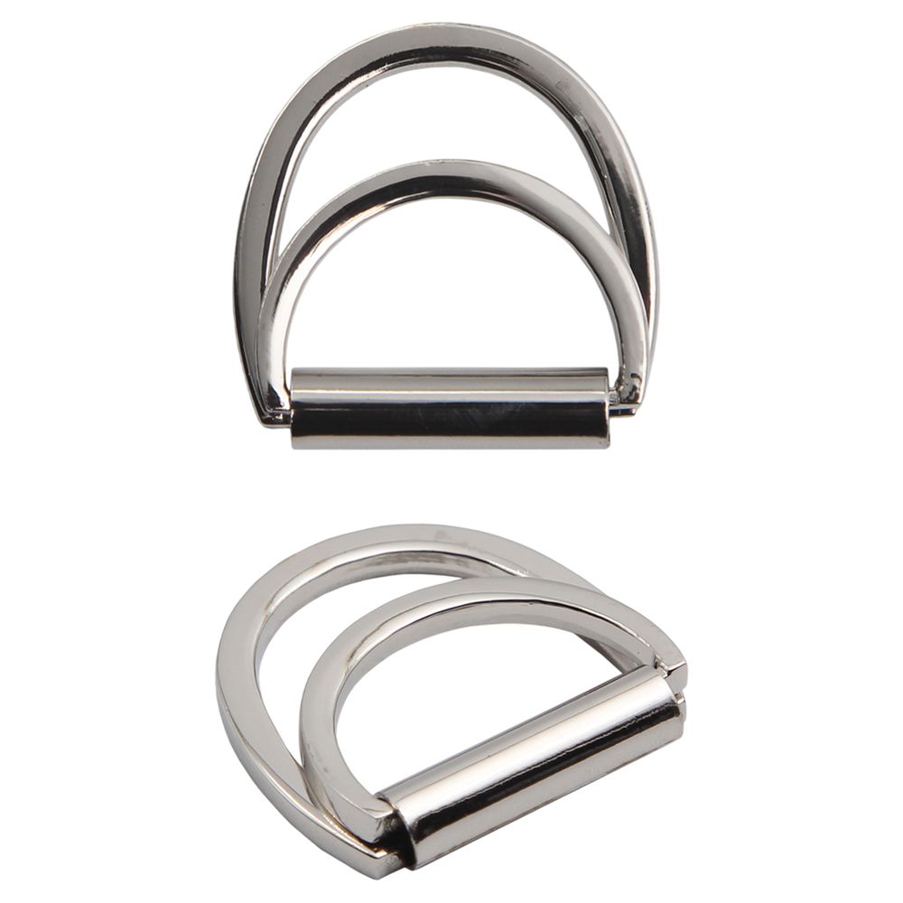 Полукольцо двойное металл внутр. 20 мм (внешн. 26х25 мм), 2 шт, серебро никель, MT-1852