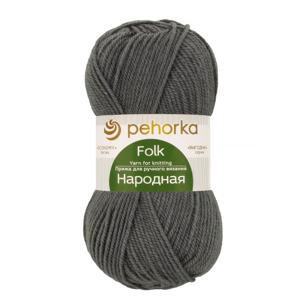 Пряжа Пехорка Народная / уп.5 мот. по 100 г, 220 м, цв.393 св.маренго