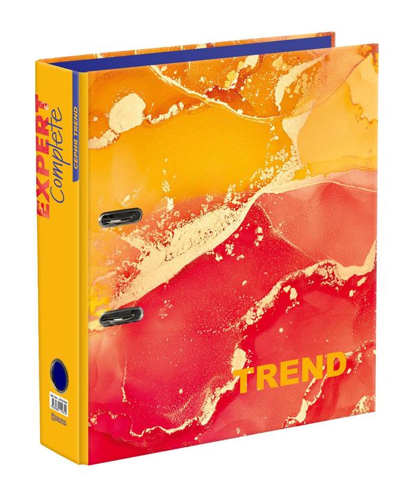 Регистратор ламинированный Marbling 75 мм, 10 шт, Trend A4 арочный механизм, оранжевый EC751703, Expert Complete