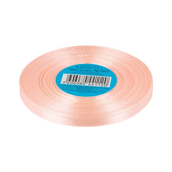 Лента атласная 1-сторонняя 6.0 мм / 33±2 метра, 097 розовый, Gamma